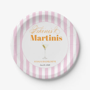 Bikinis & Martinis bachelorrette (Pink & Orange) Paper Plates