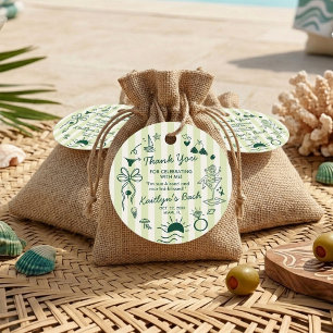 Bikinis & Martinis Beach Bachelorette Party Custom Favor Tags