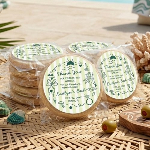 Bikinis &amp; Martinis Beach Bachelorette Party Favor Classic Round Sticker