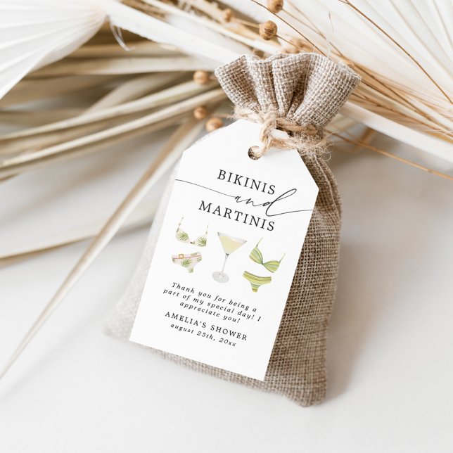 Bikinis & Martinis Bridal Shower Bachelorette Gift Tags (Creator Uploaded)