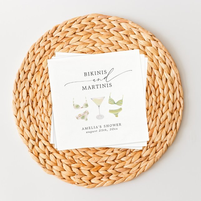 Bikinis & Martinis Bridal Shower Bachelorette Napkins (Creator Uploaded)