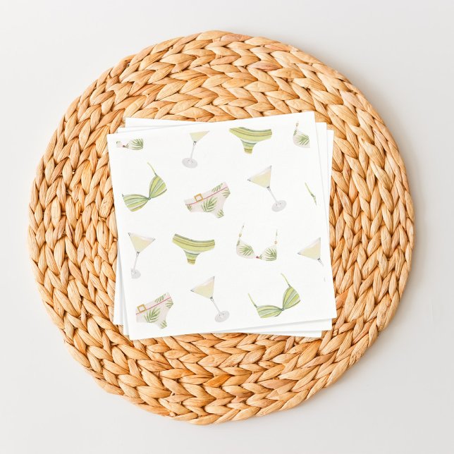 Bikinis & Martinis Bridal Shower Bachelorette Napkins (Creator Uploaded)