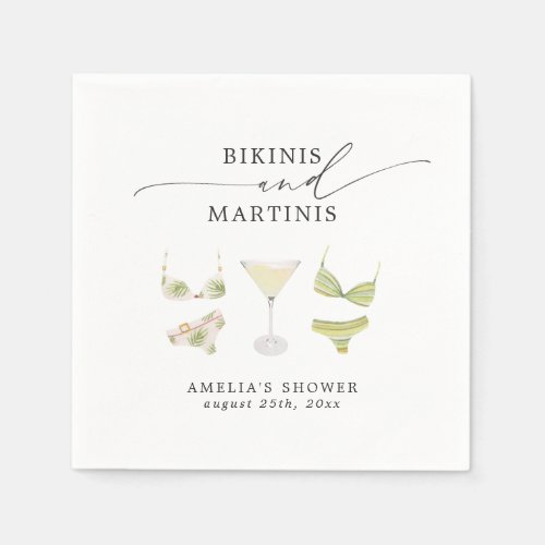 Bikinis  Martinis Bridal Shower Bachelorette Napkins