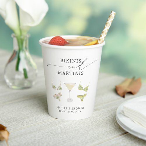 Bikinis  Martinis Bridal Shower Bachelorette Paper Cups