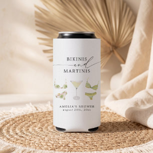 Bikinis & Martinis Bridal Shower Bachelorette Seltzer Can Cooler