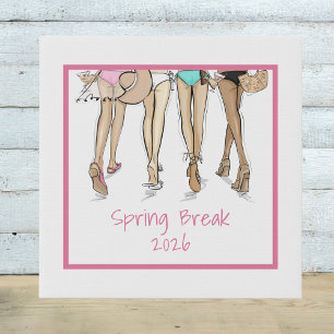 Bikinis & Martinis Chic Fashion / Girls Trip Decor Faux Canvas Print