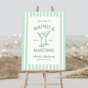 Bikinis & Martinis Green Bachelorette Weekend Foam Board