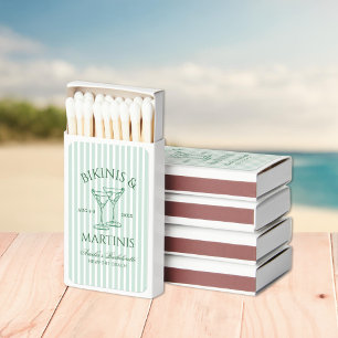 Bikinis & Martinis Green Bachelorette Weekend Matchboxes
