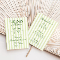Bikinis & Martinis Green Striped Bachelorette