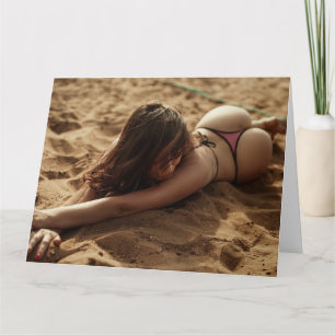 BIKINKI GIRL OVERSIZED BIRTHDAY CARD FOR HIM