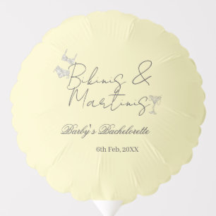 Bikins & Martinis bachelorette party yellow retro Balloon
