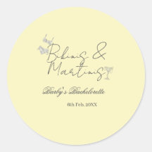 Bikins & Martinis bachelorette party yellow retro