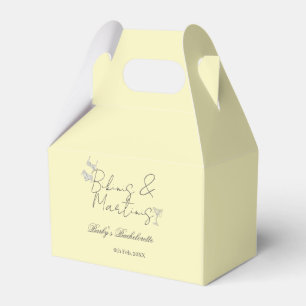 Bikins & Martinis bachelorette party yellow retro Favor Boxes
