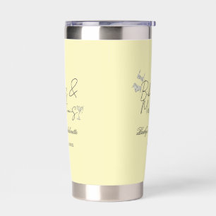 Bikins & Martinis bachelorette party yellow retro Insulated Tumbler