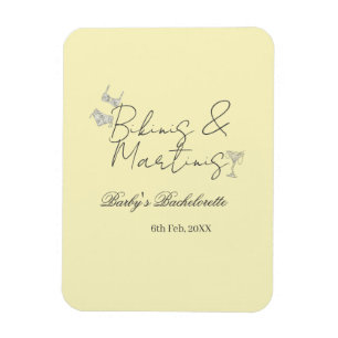 Bikins & Martinis bachelorette party yellow retro Magnet