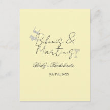 Bikins & Martinis bachelorette party yellow retro