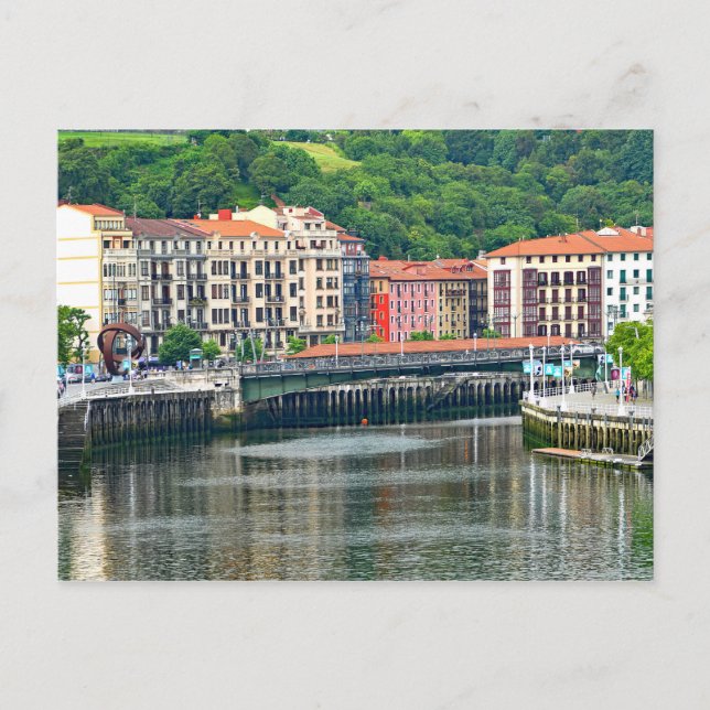 Bilbao. Cityscape with river. Postcard (Front)