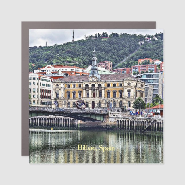 Bilbao, Spain cityscape Car Magnet (Front)