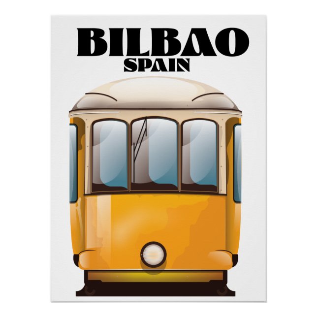 Bilbao Spain tram travel poster (Front)