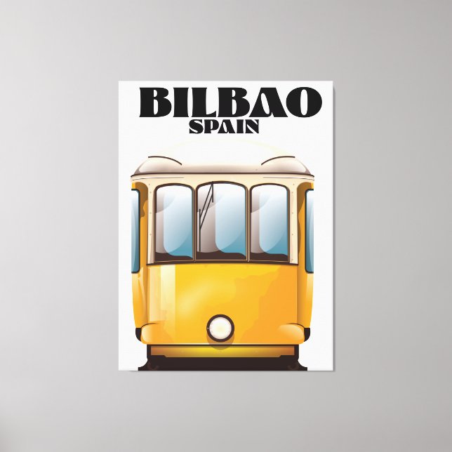 Bilbao Spain tram travel poster Canvas Print (Front)