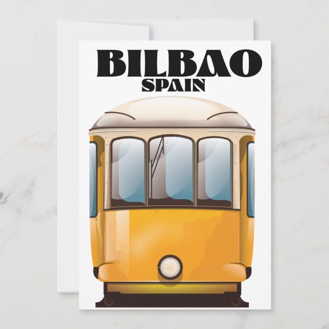 Bilbao Spain tram travel poster Save The Date (Front)