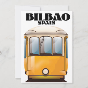 Bilbao Spain tram travel poster Save The Date