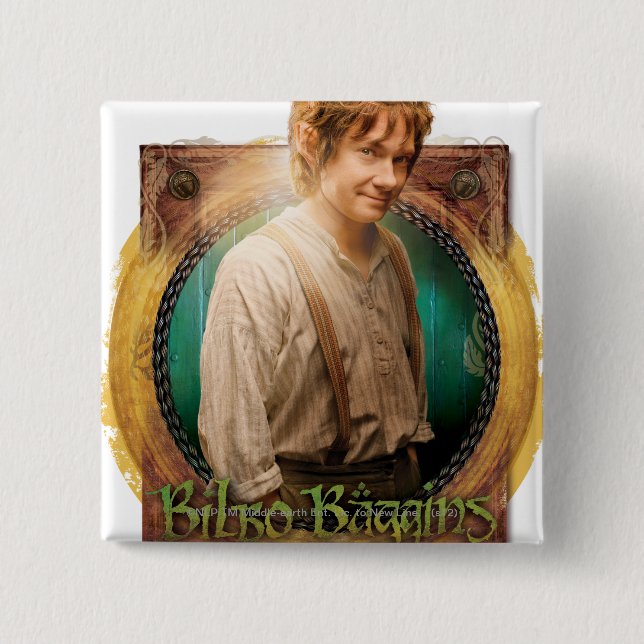 BILBO BAGGINS™ Character with Name Pinback Button (Front)