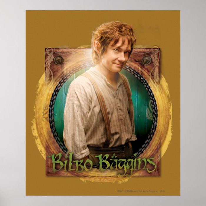 Bilbo Baggins Character with Name Poster
