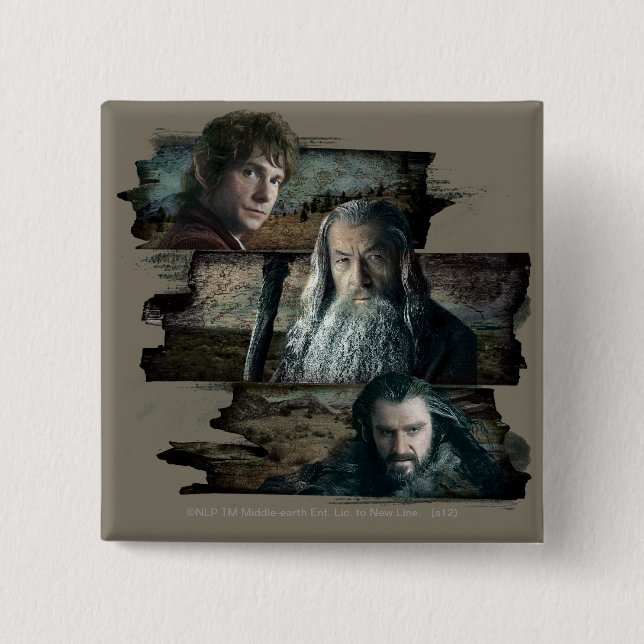 BILBO BAGGINS™, Gandalf, THORIN OAKENSHIELD™ Pinback Button (Front)
