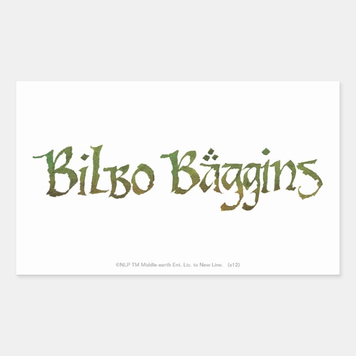 Bilbo Baggins Name Textured Stickers