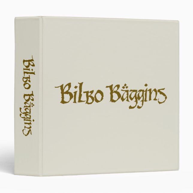 BILBO BAGGINS™ Solid 3 Ring Binder (Front/Spine)