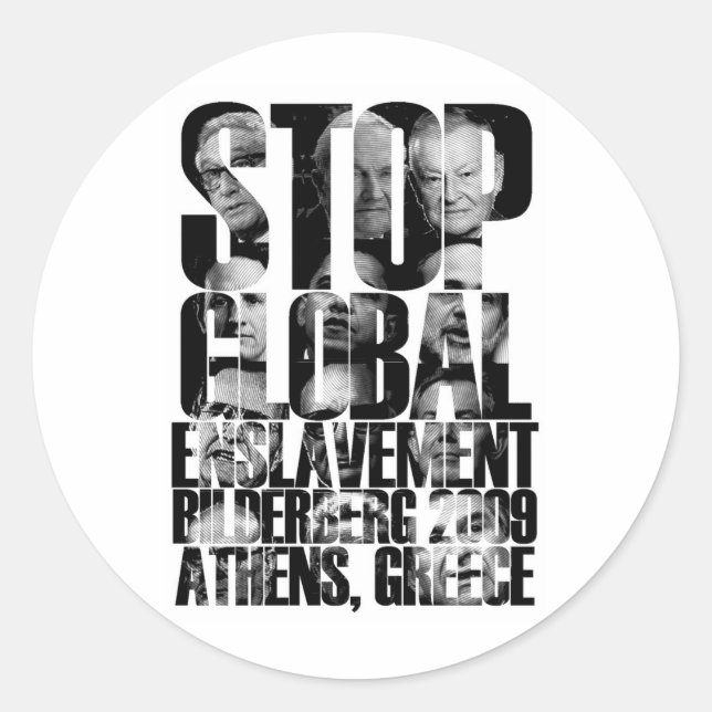 Bilderberg (ANTI-NWO War) Classic Round Sticker (Front)