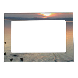 Bilderrahmen Abendstimmung am See mit Enten Magnetic Picture Frame