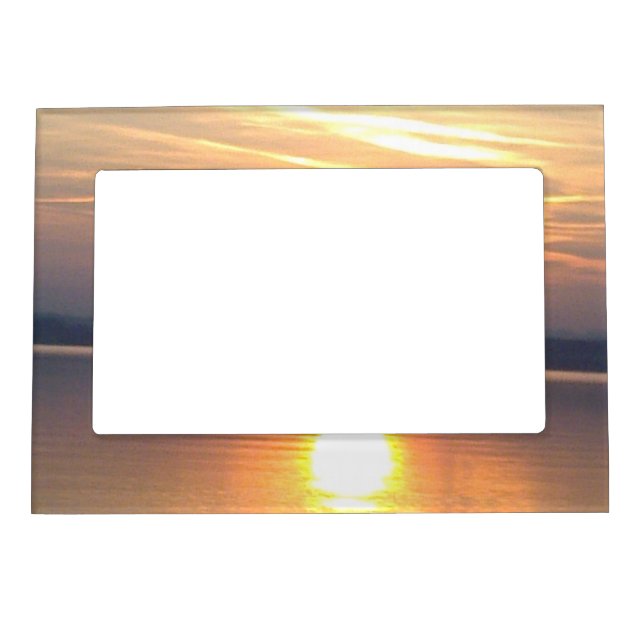 Bilderrahmen orange Sonne im See Magnetic Picture Frame (Front)