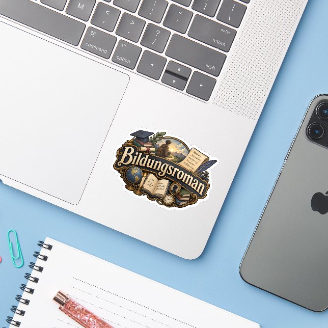 Bildungsroman Sticker (Laptop w/ iPhone)