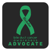 Bile Duct Cancer Advocate Black Square Sticker