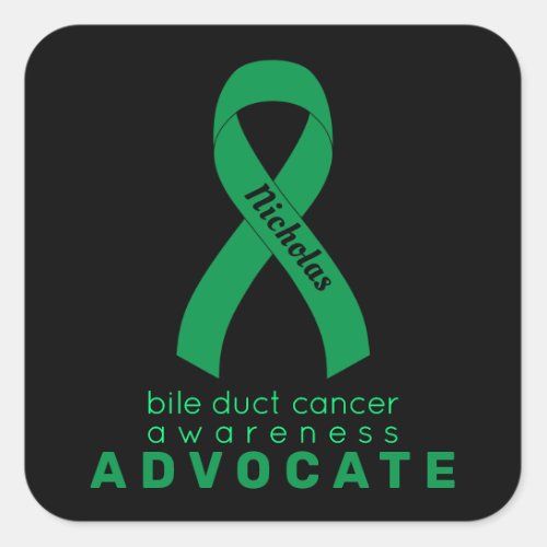 Bile Duct Cancer Advocate Black Square Sticker