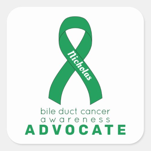 Bile Duct Cancer Advocate White Square Sticker