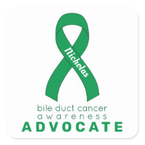 Bile Duct Cancer Advocate White Square Sticker