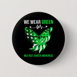 Bile Duct Cancer Awareness 4th July Green Butterfl Button