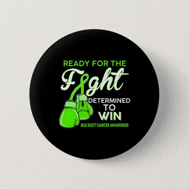Bile Duct Cancer Awareness Green Butterfly  Button (Front)