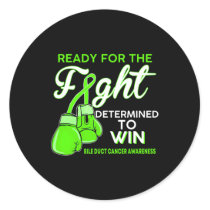 Bile Duct Cancer Awareness Green Butterfly  Classic Round Sticker