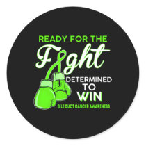 Bile Duct Cancer Awareness Green Butterfly  Classic Round Sticker