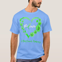 Bile Duct Cancer Awareness Heart Butterfly Sunflow T-Shirt