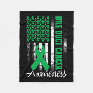 Bile Duct Cancer Awareness Kelly Green Ribbon Us F Fleece Blanket