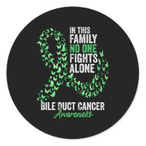 Bile Duct Cancer Awareness Month Butterflies Green Classic Round Sticker