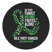 Bile Duct Cancer Awareness Month Butterflies Green Classic Round Sticker