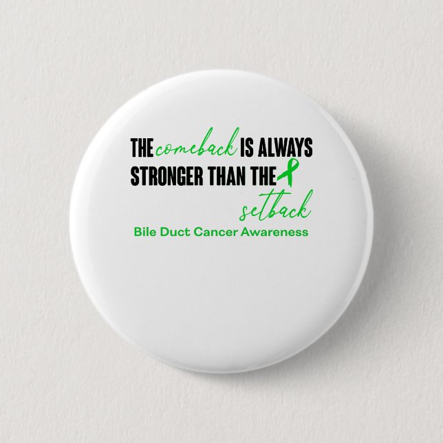 Bile Duct Cancer Awareness Ribbon Support Gifts Button (Front)