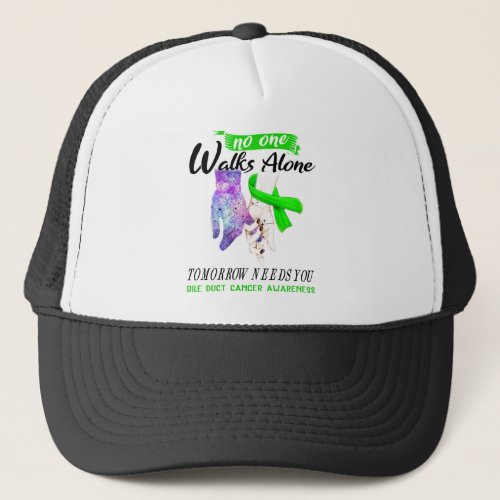 Bile Duct Cancer Awareness Ribbon Support Gifts Trucker Hat