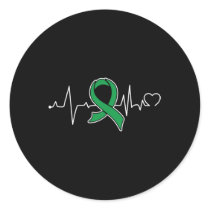Bile Duct Cancer Awareness Supporter Ribbon  Classic Round Sticker